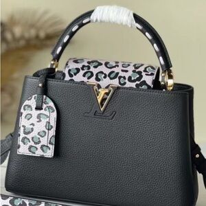 Louis Vuitton Black and Pink Leopard Shoulder Bag